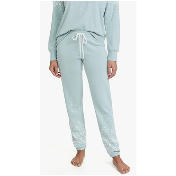 P.J. Salvage pj bottoms womens L NEW loungewear Mountain Bound jogger blue teal - Picture 1 of 16
